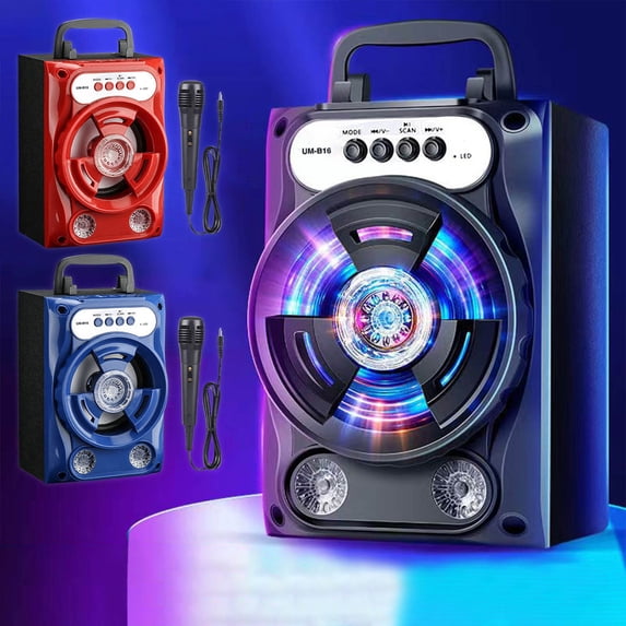 1Pcs Bluetooth Speaker with Microphone under $5! Kadlawus Portable Bluetooth Speaker with Microphone for Karaoke, Wireless Speaker with TF Card AUX FM Radio, High Power Outdoor Speaker with Bass
