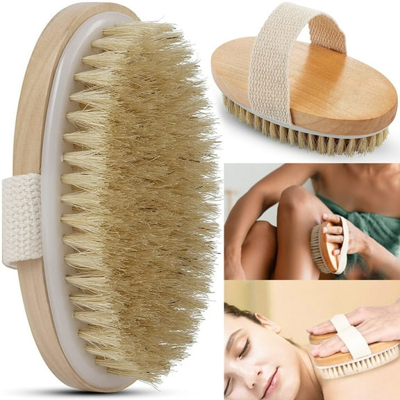 1Pcs Body Exfoliating Scrub Brush Wet Dry Skin Body Natural Bristle Brush Soft SPA Brush Bath Massager Woman Man Skin Care Tool