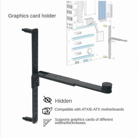 1Pcs Bracket Used for Graphics Card Rack with Rubber Pad GPU Card Holder Suit Compatible with ATX/E-ATX Motherboards,1 * Graphics Card Stand,Black