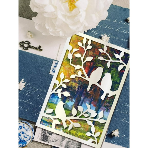 1Pcs Branch Theme Metal Die Cuts Tree Twig Bird Frame Cut Dies DIY Craft Template Stencil for DIY Making