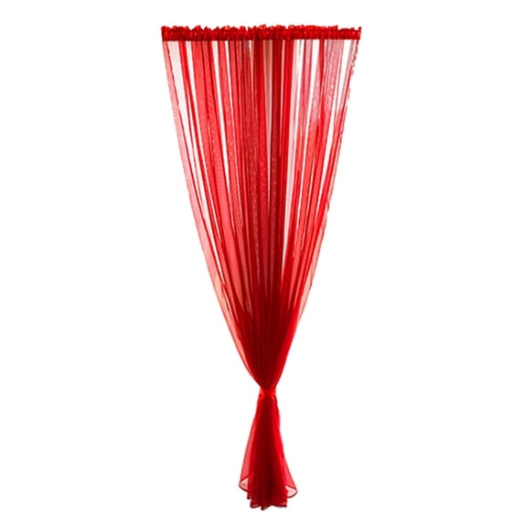 1Pcs Bright Red Sheer Curtain Panel Light Filtering Window Drape, Soft Breathable Polyester Voile, for Living Room Bedroom, 79X39In