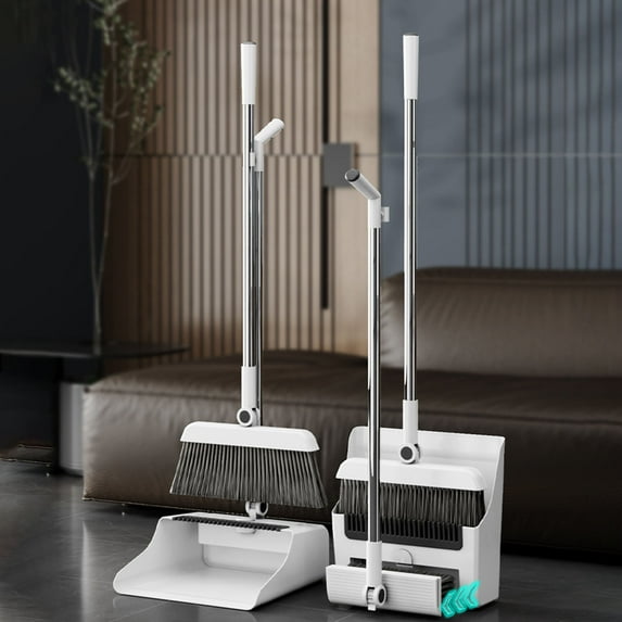 1Pcs Broom and Dustpan Set for Home with Lid Indoor Upright Dustpan Broom and Dustpan Set Combo Dust Pan with Long Handle Apartment Household Essentials for Home Angle Broom Sweeping Office