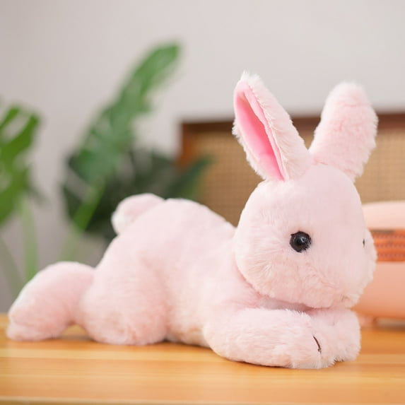 1Pcs Bunny Gift Stuffed Animal Realistic Rabbit Plush Toy Light Pink 11.8 inch