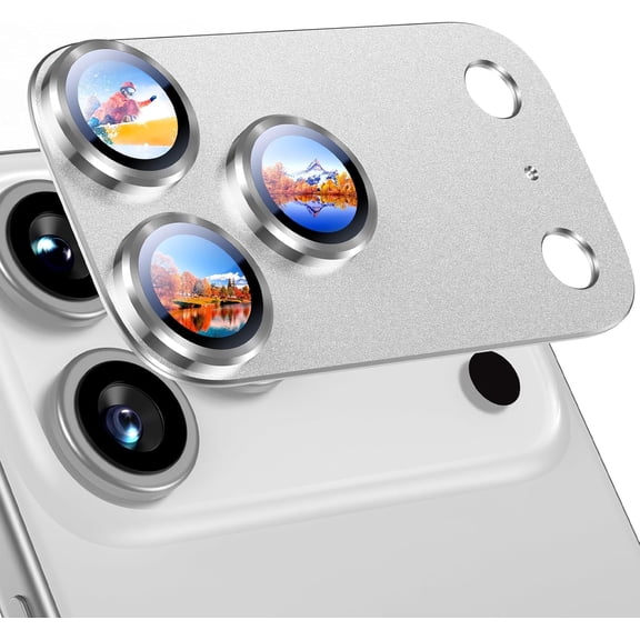 1Pcs Camera Lens Protector Compatible with iPhone 17 Pro Max Camera Lens Protector Not Easy to Break,Strong Adsorption, Case-Friendly, Metal Tempered Glass Rear Camera Screen Cover