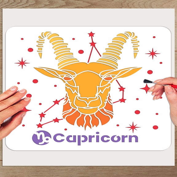 1Pcs Capricorn Reusable Stencil 11.8x11.8inchs Constellation Stencils