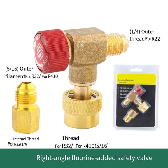 1Pcs Car Air Conditioning Safety Valve 90° Right Angle Car Air Conditioning Safety Valve R22/32/410 Connector Adapter Auto Parts