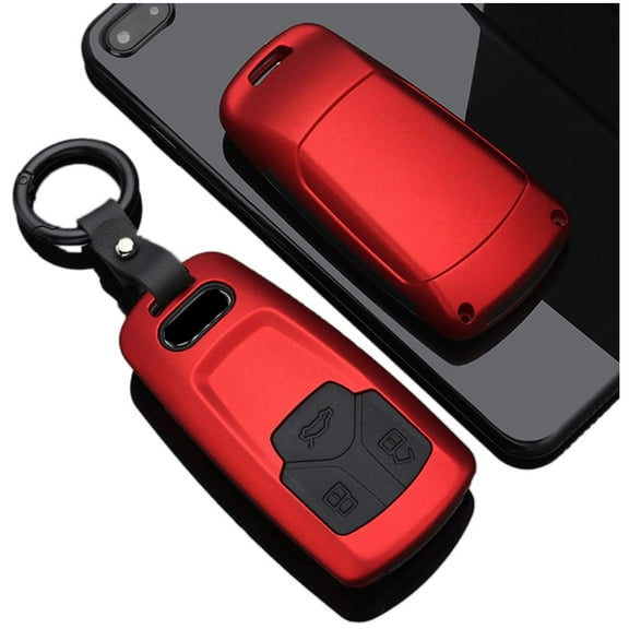 1Pcs Car Key Cover for Audi A4 Q7 Q5 TT A3 A6 S5 B9 FV Keyless Entry Remote Key Holder ABS Full Protection Key Shell Case with Keychain