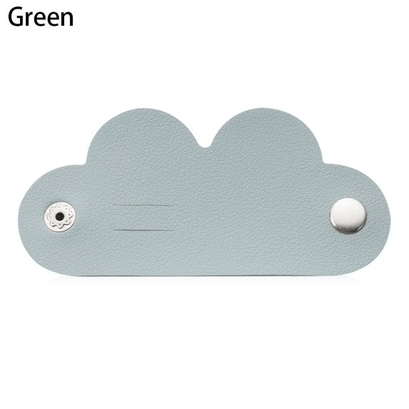 1Pcs Cartoon Leather Desktop Storage Earphone Cord Winder Cable Management Winder Tie Cable Winder Cord Organizer GREEN