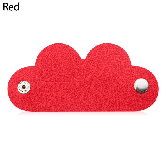 1Pcs Cartoon Leather Desktop Storage Earphone Cord Winder Cable Management Winder Tie Cable Winder Cord Organizer RED