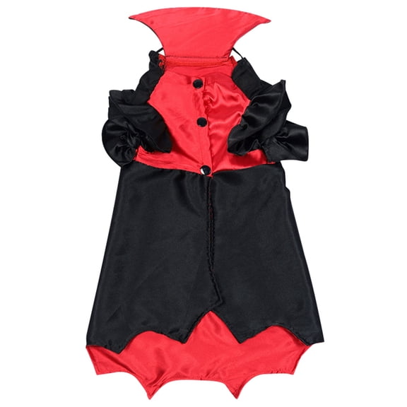 1Pcs Cat and Dog Vampire Costume, Funny Halloween Cloak for Cats Small Medium Dogs Puppy Wizard Cosplay Cape Pet Apparel Outfit for Halloween Party 17.3 Inch Black and Red