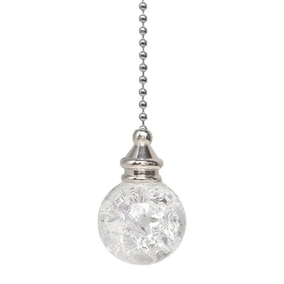 1Pcs Ceiling Fan Pull Chain,Pull Chain Crystal Glass Ice Cracked Balls Pull Chain For Ceiling Fan Light Decoration,Ceiling Fan Pull Chain Extender,Ceiling Fan Light Decoration Extension Chain,A