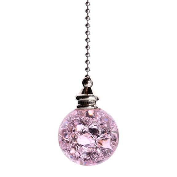 1Pcs Ceiling Fan Pull Chain,Pull Chain Crystal Glass Ice Cracked Balls Pull Chain For Ceiling Fan Light Decoration,Ceiling Fan Pull Chain Extender,Ceiling Fan Light Decoration Extension Chain,C