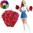 thumbnail image 1 of 1Pcs Cheerleader Pom Poms, Multi Colors Pom Poms with Baton Handle, Handheld Pom Poms for Rooters Cheering, Sports Games Dance Party, 1 of 4