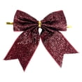 thumbnail image 1 of 1Pcs Christmas Bow Ornament for Xmas Tree,Ribbons Glitter Bow,3.54 inch Mini Bowknot Christmas Tree Hanging Decoration,for Christmas Wreaths Tree New Year Hanging Decor Craft(Z3-Wine red), 1 of 2