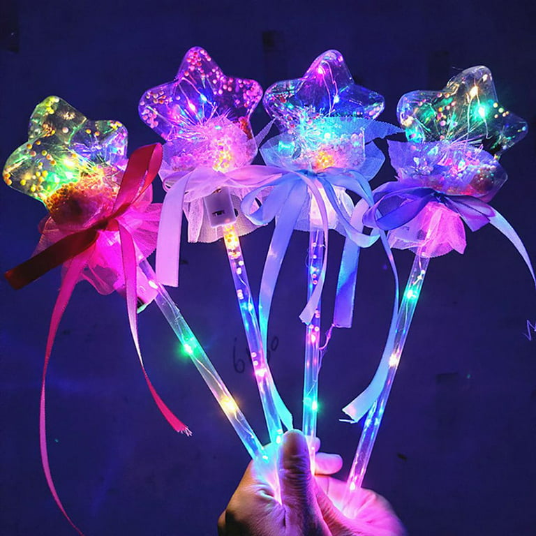 1Pcs Christmas Tree LED Magic Fairy Stick Wands Rave Toy Light-up Magic  Ball Wand Glow Stick Love Heart Cheering Stick For Birthdays Novelty Kids  Toy STAR RANDOM 1PC STAR RANDOM 1PC 