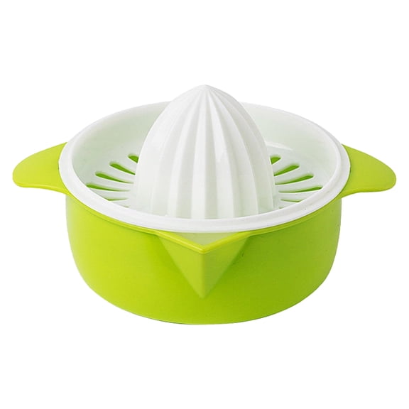 1Pcs Citrus Juicer Manual Hand Juicer, Lemon Lime Orange Squeezer with Pouring Spout & Built-in Bowl, Durable Plastic Fruit Press for Fresh Juice, Kitchen, Breakfast, Cocktails 6.1x3.4 Inch Green