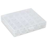 1Pcs Clear Bobbin Box, Bobbin Organizer Plastic Case, Transparent 25 Slots Empty Bobbins Spools Box, Thread Storage,Sewing Organizer,Sewing Craft Plastic Case Storage Box for Sewing Machine,Clear