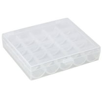 1Pcs Clear Bobbin Box, Bobbin Organizer Plastic Case, Transparent 25 Slots Empty Bobbins Spools Box, Thread Storage,Sewing Organizer,Sewing Craft Plastic Case Storage Box for Sewing Machine,Clear