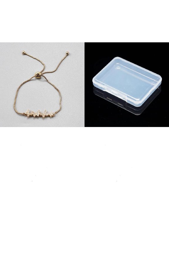 1Pcs Clear Cubic Zirconia Links Slider Bracelets Stackable Bracelet for Women Personalized Jewelry DIY Butterfly