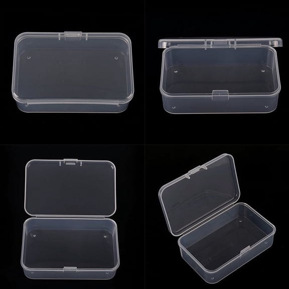 1Pcs Clear Plastic Transparent With Lid Storage Box Collection Container Case