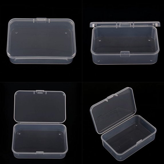 1Pcs Clear Plastic Transparent With Lid Storage Box Collection Container Case