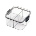 thumbnail image 1 of 1Pcs Clear Snack Box Container,4 Compartments Divided Serving Tray with Lid,Snackle Box Container,Snack Organizer for Fruit,Veggie,Perfect for Party,Entertaining,Grain,Sugar,Flour,Rice,Nut, 1 of 6