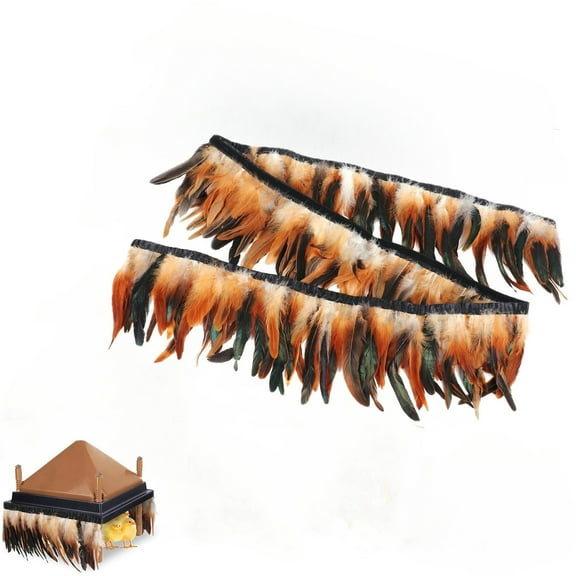 1Pcs Comfort Feathers for Chick Brooder 78.7inch Length Chick Brooder Heating Plate Feathers Skirt Chicken Brooder Box Supplies Baby Chicken Coop Warmer Poultry Incubator Heater Plate