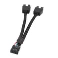 thumbnail image 1 of 1Pcs Computer Motherboard USB Extension Cable 9 Pin 1 Female to 2 Male Y Splitter Audio HD Extension Cable for PC DIY, 1 of 9