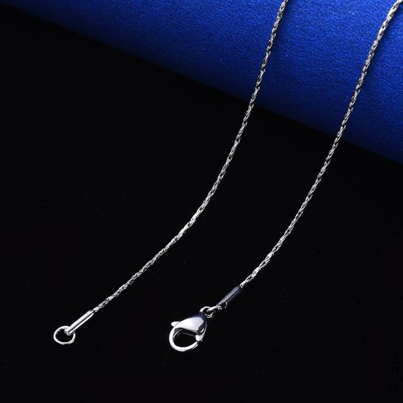 1Pcs Coreana Chain Necklace Dainty Minimalist Simple Necklace with Lobster Claw Clasp for Fashion Jewelry Wedding Birthday Gift 19.68 inch(50cm) x1.6mm