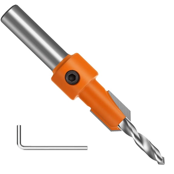 1Pcs Countersink Drill Bit Wood Hole Drill Bit, With Adjustable Hex Key Wrench For Metal Wood Alloy (3.5x8mm)