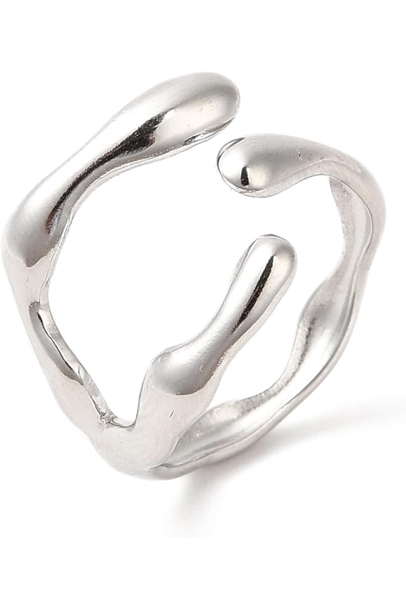1Pcs Cuff Finger Ring Branch Ring Stainless Steel Adjustable Knuckle Rings Stackable Finger Rings DIY