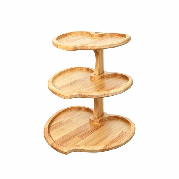1Pcs Cupcake Stand 3 Tier Heart Shaped Wooden Cupcake Stand Easy to Install & Clean Dessert Display Tower for Wedding Birthday Tea Party Mother's Day Graduation