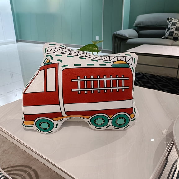 1Pcs Cute Fire truck Toy,Fire truck Toy for Birthday Gifts and Home Decor,Decorative Pillow for Couch Sofa (15.7 inch)