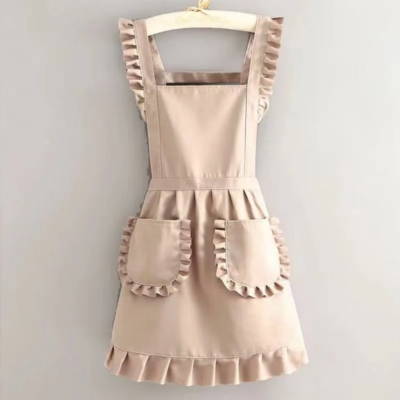 1Pcs Cute Korean Style Apron Female Nail Shop Kitchen Coffee Overalls Home Cooking Cleaning Sleeveless Apron