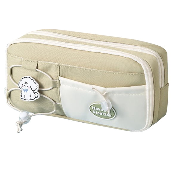 1Pcs Cute Pencil Case, Aesthetic Pen Pouch, Colored Pencil Bag with Zipper, Stationery Storage and Organizer, 9X5In (Green)