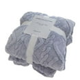 thumbnail image 1 of 1Pcs Cxui Sofa Blanket, Soft & Warm Plush Fleece, Reversible Wool Throw for Bed, Cozy Couch Blanket for Winter, Cable Pattern, 28X39In(Blue5), 1 of 8
