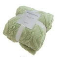 thumbnail image 1 of 1Pcs Cxui Sofa Blanket, Soft & Warm Plush Fleece, Reversible Wool Throw for Bed, Cozy Couch Blanket for Winter, Cable Pattern, 28X39In(Green6), 1 of 8