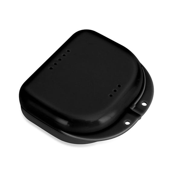 1Pcs Dental Mouthguard Container Orthodontic Retainer Case with Vent Holes, Denture Holder Box Clear Aligner Case Slim for Household|Travel|Office - Easy to Carry