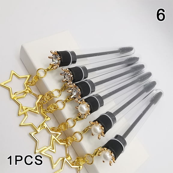1Pcs Diamond Crown Tube Eyelash Brush Eyebrow Brush Reusable Make Up Brush Dust-proof Eyelash Extension Tool Crystal Rod