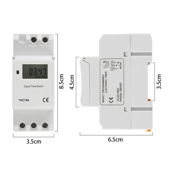 1Pcs Digital LCD DIN Programmable Track Timer AC220V 16A Time Relay Switch