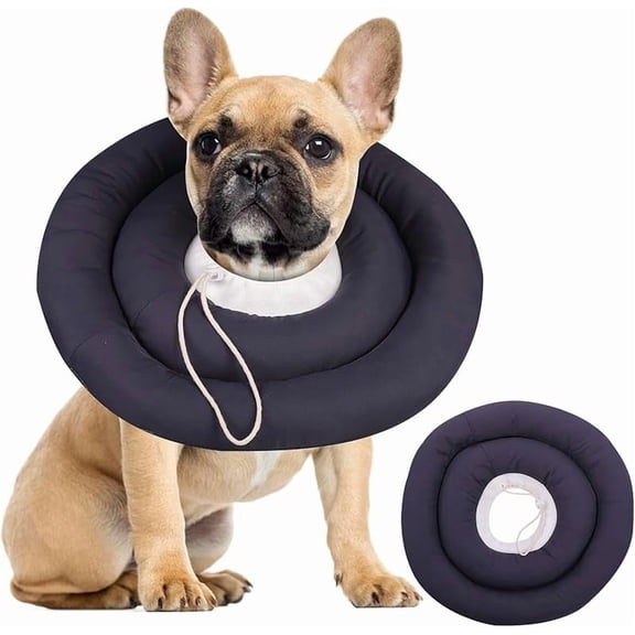 1Pcs Dog Recovery Collar, Waterproof Soft Dog Cone After Surgery, Comfy Protective Elizabethan Collar Alternative for Dogs Cats, Adjustable Pet Neck Donut Cone Anti-Licking Biting Wounds 【 Grey 】