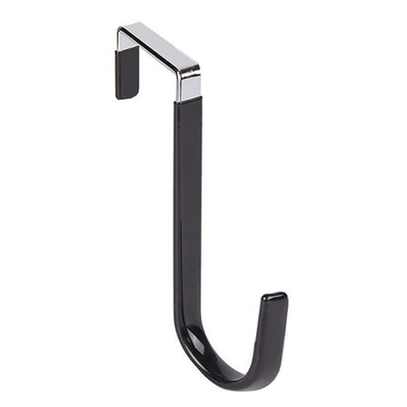 1Pcs Over the Door Hooks,5" Door Metal Hook with Rubber Coating Hanging Towel Robe Clothing Hanger for Living Room,Bathroom,Bedroom,Kitchen Hanging Clothes,Towels,Hats,Coats(Black)