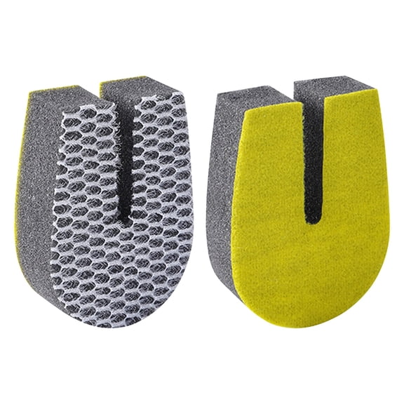 1Pcs Double Sponge Scrubber Dish Cleaning Sponge Reusable Dishwashing Pad Non Scratch Heavy Duty Scouring for Cups Pots and Pans Kitchen Sink Household, 4X3In (Grey1)