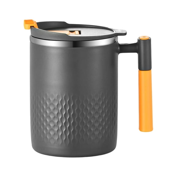 1Pcs Double Wall Vacuum Insulated Coffee Cup, Mug with Handle and Splash Proof Lid, Travel Tumbler for Home Office Outdoor, Keeps Drinks Hot Or Cold Dark Gray