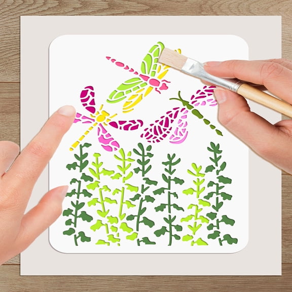1Pcs Dragonfly Plastic Drawing Stencils Weed Reusable Stencil Autumn Crafts Hollow Drawing Templates