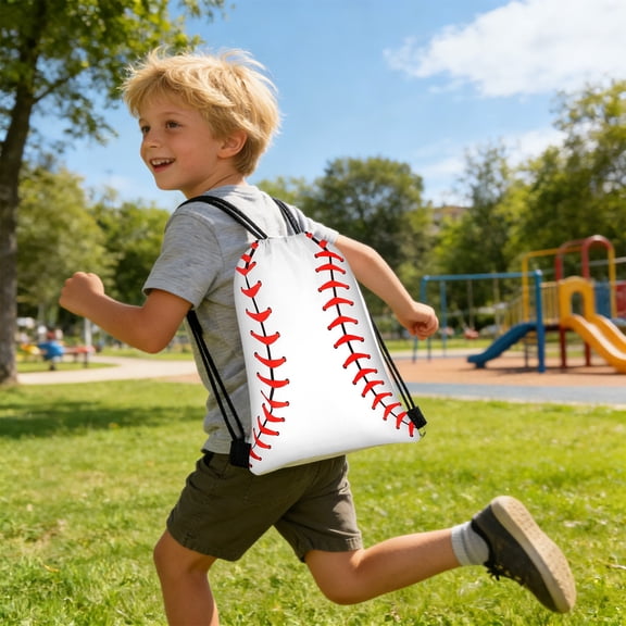 1Pcs Drawstring Bags Softball Baseball Basketball Football Goodie Favor Bags Cinch Candy Bag Sackpack for Sports Teams