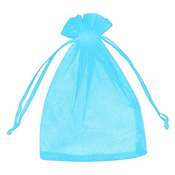1Pcs Drawstring Gift Wrap Bags for Candy,Jewelry,Solid Color Sheer Plastic Bag,2.75x3.54 Inches Mesh Recycled Decor Bag for Valentine's Day,Birthday,Party Favors,Wedding,Graduation(Blue)