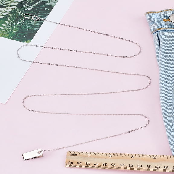 1Pcs Dress Zipper Helper Brass Chain Zipper Helpers with Iron ID Card Clips and Clasps Back Zip Puller Tool for Women Long Dresses Boots Coats 106mm