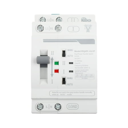 1Pcs Dual Power Automatic Electrical Transfer Switch 2P 63A 220V For Generator Switch To Automatically Transfer Power