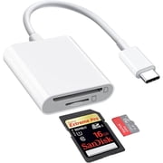1Pcs Dual Slot SD Card Reader, USB C SD CardReader, Camera Card Viewer Reader SD Card Reader Adapter, Photography Memory Card Reader, Supports SD and TF Card, for MAC, Plug and Play